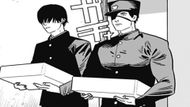 Seigi Akoku (right) is the most logical current choice for the Fire Devil's host in Chainsaw Man (Image credit: Shueisha)